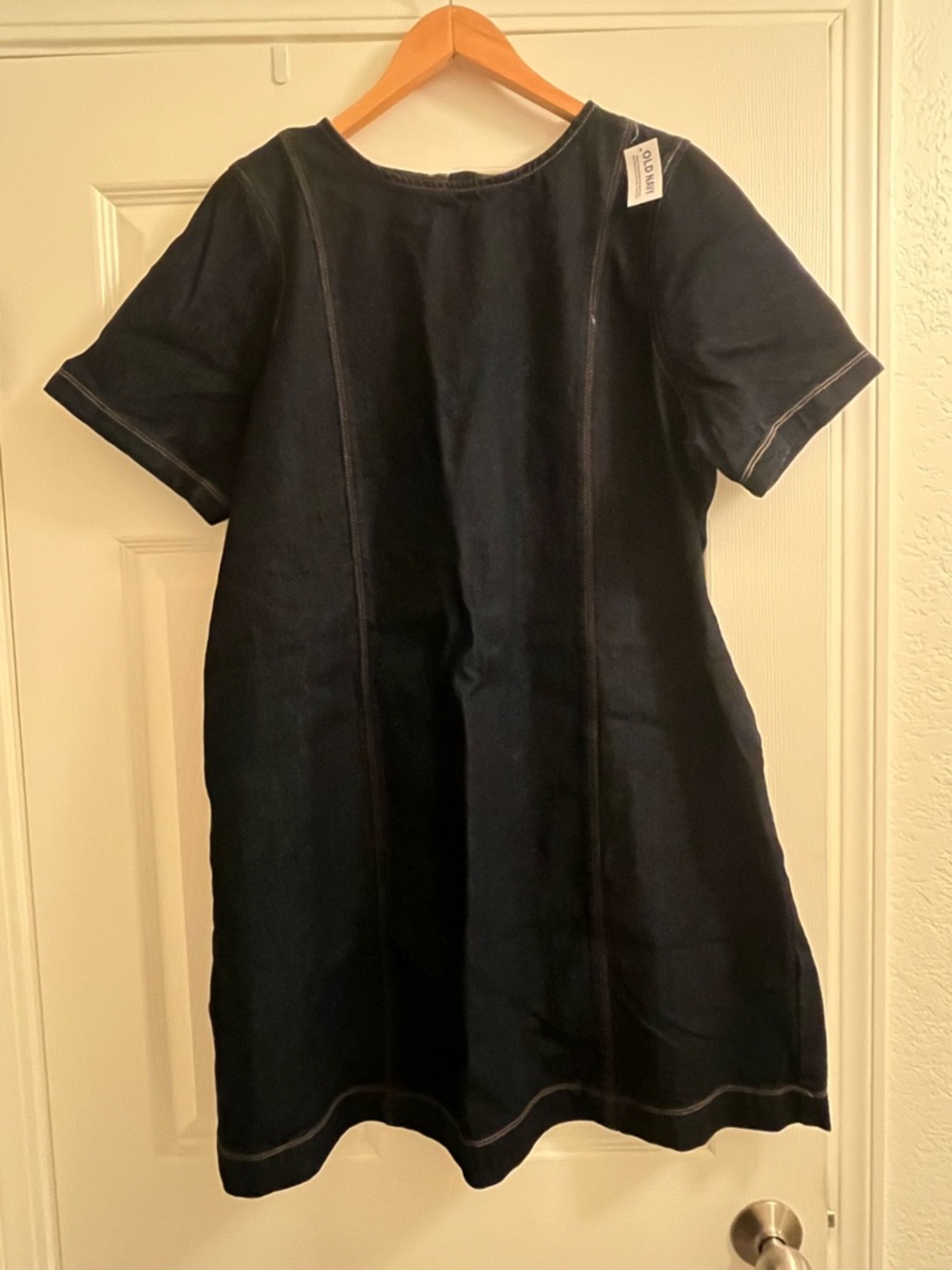 Old Navy Dark Denim Short-Sleeve Shift Dress